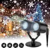 Christmas Snowflake Projector Lights Outdoor,Timer Setting Double Head Snowfall Led Lights Waterproof,Landscape Decorative Lighting