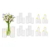 Pillar Candles and Glass Vases Set 24 Pcs, Clear Cylinder Hurricane Candle Holders for Wedding Centerpieces, Tall Vase for Table Decor