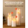 Pillar Candles and Glass Vases Set 24 Pcs, Clear Cylinder Hurricane Candle Holders for Wedding Centerpieces, Tall Vase for Table Decor