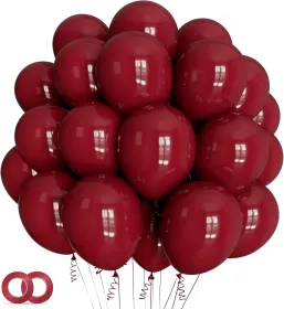 100pcs Burgundy Balloons 12inch Dark Red Maroon Party Latex Balloons for Graduation Thanksgiving Wedding Engagement Birthday Anniversary