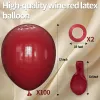 100pcs Burgundy Balloons 12inch Dark Red Maroon Party Latex Balloons for Graduation Thanksgiving Wedding Engagement Birthday Anniversary