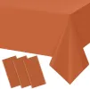 3Pcs Orange Tablecloths for Rectangle Tables Disposable Plastic Table Cloth Waterproof Table Cover for Fall Thanksgiving Harvest Birthdays