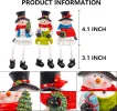 Christmas Figurines, Set of 3 Resin Santa Snowman Sitters with Dangling Legs, Xmas Table Fireplace Shelf Sitters Decorations Sitting