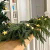 2Pcs 6FT Norfolk Pine Garlands Realistic, Real Touch Winter Xmas Garland, Christmas Decorations Indoor Outdoor, Artificial Holiday Decor