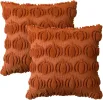 AVOIN colorlife Fall Pumpkin Caramel Throw Pillow Covers, Seasonal Autumn Thanksgiving Harvest Decoration Soft Plush Faux Fur Jacquard