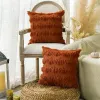 AVOIN colorlife Fall Pumpkin Caramel Throw Pillow Covers, Seasonal Autumn Thanksgiving Harvest Decoration Soft Plush Faux Fur Jacquard
