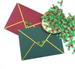 100pcs Mini Triple Leaf Holly Berries, Christmas Simulation Holly Berries Artificial Holly Leaves for Christmas Wreath Card Gift Tags