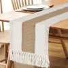 Boho Table Runner for Thanksgiving Fall Christmas Home Decor with Tassels 72 Inches Long Pottery barn Furniture Farmhouse Rustic Macrame