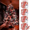 4 Pack Red and White Christmas String Lights, Each 20FT 60 LED Fairy Lights Battery Operated with Timer, Waterproof Twinkle Lights for