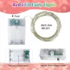 4 Pack Red and White Christmas String Lights, Each 20FT 60 LED Fairy Lights Battery Operated with Timer, Waterproof Twinkle Lights for