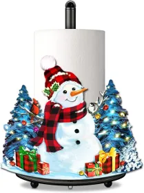 Christmas Decorations Indoor, Christmas Kitchen & Bathroom Decor, Snowman Decorations for Home - Snowman Winter Xmas Paper Towel Holder