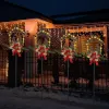 2 Pcs Nativity Scene Outdoor Yard Stakes Metal Christmas Light Decorations LED Christmas Decorations Nativity Scene Outdoor Solar Outdoor
