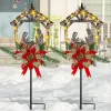 2 Pcs Nativity Scene Outdoor Yard Stakes Metal Christmas Light Decorations LED Christmas Decorations Nativity Scene Outdoor Solar Outdoor