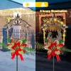 2 Pcs Nativity Scene Outdoor Yard Stakes Metal Christmas Light Decorations LED Christmas Decorations Nativity Scene Outdoor Solar Outdoor