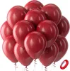 Burgundy Balloons Latex Party Balloons - 100 Pack 12 inch Round Helium Dark Ruby Retro Wine Red Maroon Balloons for Thanksgiving New Years