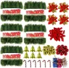 5 Pack 250FT Christmas Garland Flower for Christmas and Non-Lit Soft Greenery Holiday Decor for Outdoor Indoor Artificial Christmas Twist