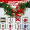 5 Pack 250FT Christmas Garland Flower for Christmas and Non-Lit Soft Greenery Holiday Decor for Outdoor Indoor Artificial Christmas Twist