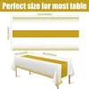 4 Pack Disposable Plastic Table Cloths for Parties,White and Gold Rectangle Table Covers for Fall Decor Wedding Bridal Shower Birthday |
