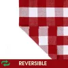 Christmas Red and White Plaid Rug, 28 x 43 Inches Cotton Hand-Woven Layered Door Mat for Front Porch, Entryway, Outdoor Holiday Decor