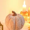 Artificial Pumpkin Decor, Brown and White Decorative Pumpkins, Thanksgiving Resin Pumpkins Figurine Set of 2, Carved Pumpkin Statues for