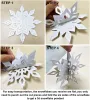 OuMuaMua Winter Christmas Hanging Snowflake Decorations, 12PCS Snowflakes Garland & 12PCS 3D Glittery Large White Snowflake for Christmas