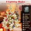 50 LED Lifelike Artificial Christmas Tree - 8 Lighting Modes, Auto 6H/18H Timer & IP44 Waterproof, Battery Operated Mini Tree with Red