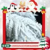 6ft Flocked Scarecrow-Shaped Christmas Tree with 270 Warm White LED Lights, 594 PVC Memory Wire Tips,Power Pole & Hinged Structure –