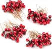 Artificial Holly Berries - 150 Pcs Christmas Holly Berries Stems for Crafts Faux Holly Berries Artificial Red Holly Berry Stems for