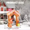 8FT Tall Christmas Gingerbread Inflatable - Blow Up Yard Decor with LED Lights, Electric Blower, Secure Stakes & Storage Bag - Indoor
