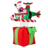 6 Feet Christmas Inflatables Blowup Santa Flying Airplane with with 3 LED Lights and Built-In Blower