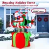 6 Feet Christmas Inflatables Blowup Santa Flying Airplane with with 3 LED Lights and Built-In Blower