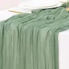Sage Green Cheesecloth Table Runner Fall Thanksgiving Boho Rustic Farmhouse Gauze 120 inch 10FT Cheese Cloth Runner for Wedding Party Baby