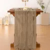 Nude Brown Cheesecloth Table Runner Fall Thanksgiving Boho Rustic Gauze 120 inch 10FT Cheese Cloth Runner for Wedding Party Baby Shower