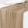 Nude Brown Cheesecloth Table Runner Fall Thanksgiving Boho Rustic Gauze 120 inch 10FT Cheese Cloth Runner for Wedding Party Baby Shower