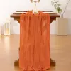 Orange Fall Thanksgiving Cheesecloth Table Runner Boho Rustic Gauze 120 inch 10FT Cheese Cloth Runner for Wedding Party Baby Shower