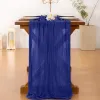 Royal Blue Fall Thanksgiving Cheesecloth Table Runner Boho Rustic Gauze 120 inch 10FT Cheese Cloth Runner for Wedding Party Baby Shower