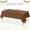 3Pcs Brown Plastic Tablecloths for Rectangle Tables,Disposable Chocolate Table Cloth,Waterproof Tan Table Cover for Fall Thanksgiving