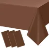 3Pcs Brown Plastic Tablecloths for Rectangle Tables,Disposable Chocolate Table Cloth,Waterproof Tan Table Cover for Fall Thanksgiving