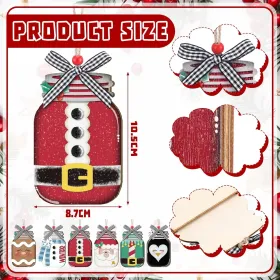 6 Pcs Christmas Card Holder Gift Wooden Nutcracker Snowman Santa Money and Gift Card Sleeves Christmas Cash Holders Xmas Decors for Xmas