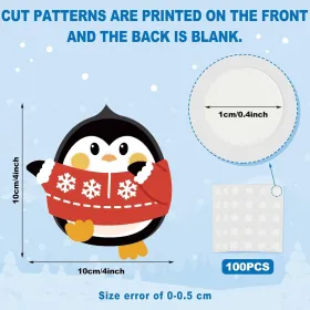 60 Pcs Winter Penguin Cutouts Christmas Snowman Snowflake Cutouts for Bulletin Board Classroom Decoration School Classroom Supplies for