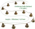 Christmas Decorations -Bells Christmas Garland-Rustic Bells Garland Banner for Christmas Tree Mantle Fireplace and Wall Decor