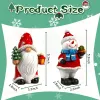 Christmas Gnome Figurines 2 PCS Xmas Snowman Decoration Indoor Resin Collectible Statue Cute Holiday Ornament for Table Home