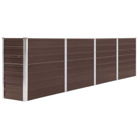 Raised Garden Bed 126"x15.7"x30.3" Galvanized Steel Brown