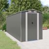 Garden Shed Light Gray 75.6"x205.9"x87.8" Galvanized Steel