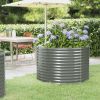 Garden Raised Bed Powder-coated Steel 39.4"x39.4"x26.8" Gray