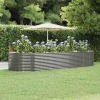 Garden Raised Bed Gray 144.5"x55.1"x26.8" Powder-coated Steel