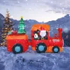 8.6 Feet Lighted Christmas Inflatable Train with Santa Claus Deer