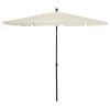 Garden Parasol with Pole 82.7"x55.1" Sand