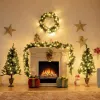 4 Pieces Christmas Decoration Set with Garland Wreath and Entrance Trees