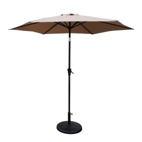 8.8 feet Outdoor Aluminum Patio Umbrella, Patio Umbrella, Market Umbrella with 42 pounds Round Resin Umbrella Base, Push Button Tilt and Crank lift, T